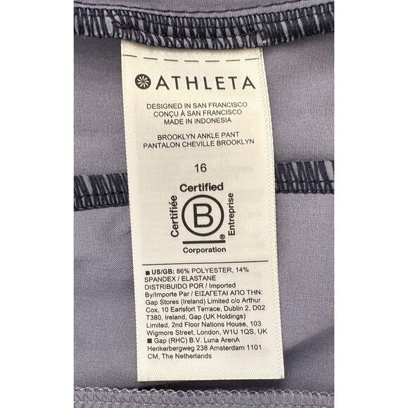 Athleta Women’s Brooklyn Ankle Pants Captive Chrome Blue Size 16 Activewear - Picture 5 of 5
